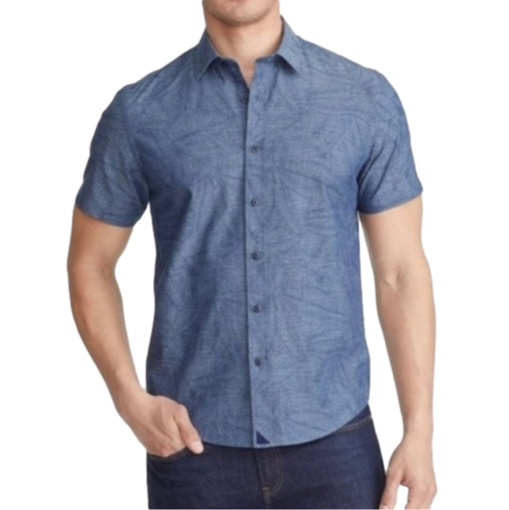 UNTUCKit Men's Casual Blue Button Down Shirt